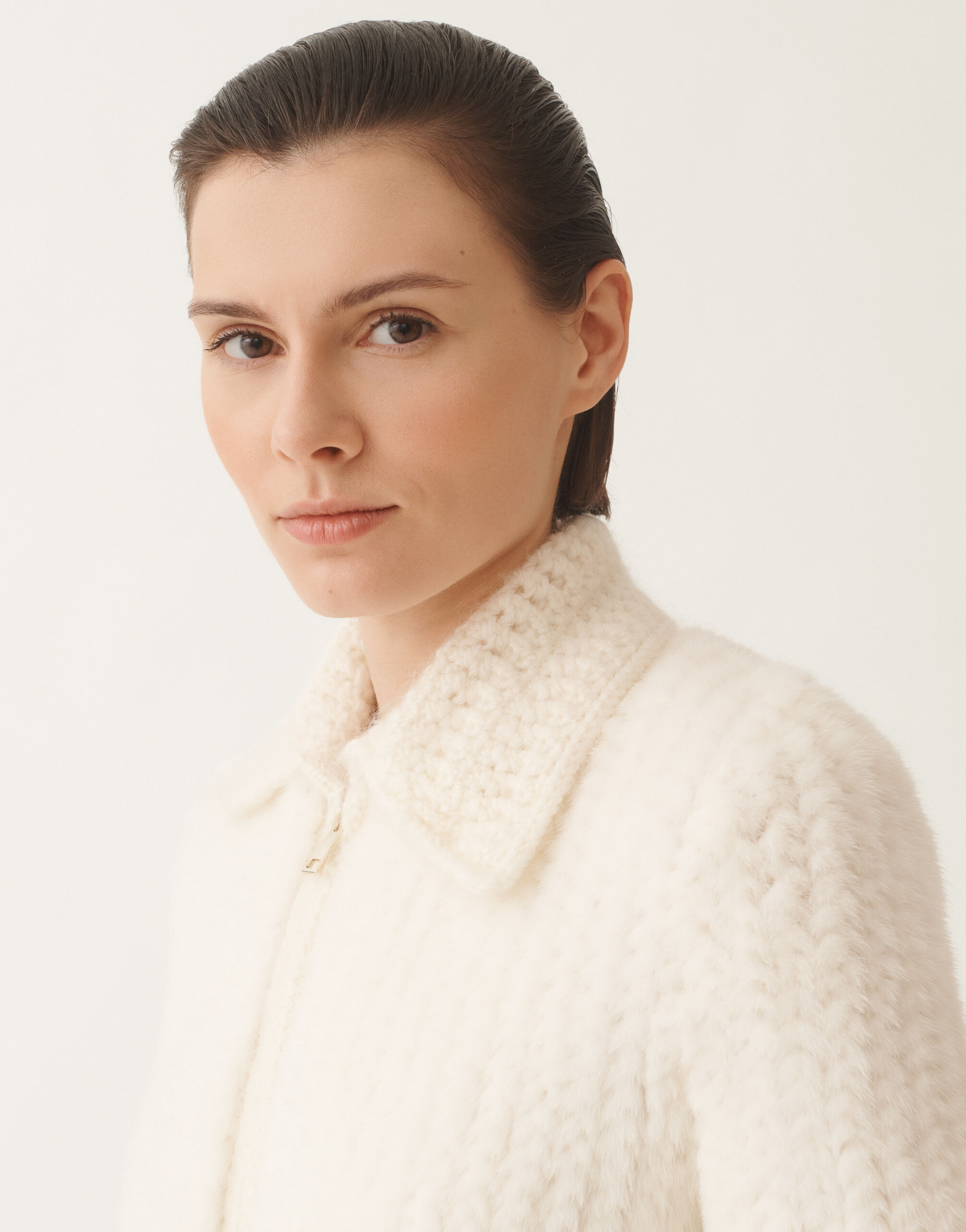 Mink cardigan, white for Women | Fabiana Filippi®