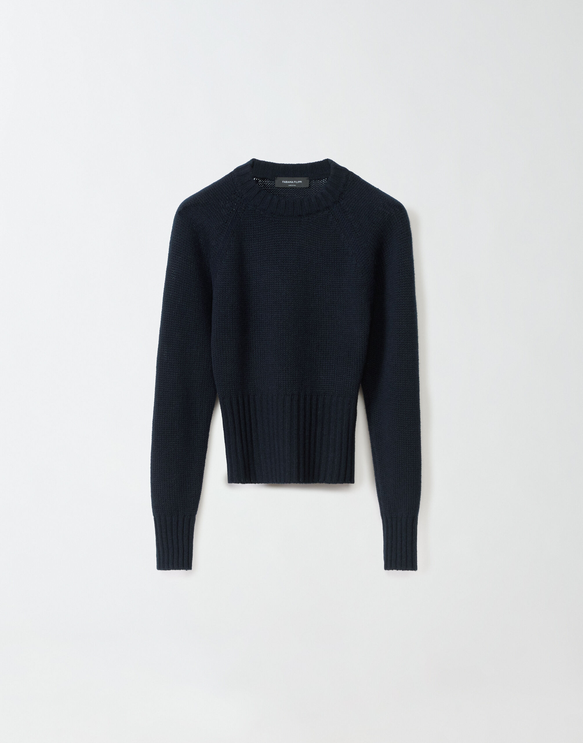 Brushed cashmere sweater midnight blue for Women Fabiana Filippi