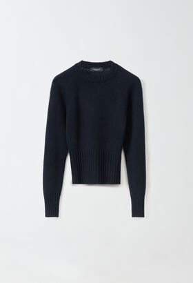 Fabiana Filippi Brushed cashmere sweater, midnight blue WHITE MAD264F031N9000000