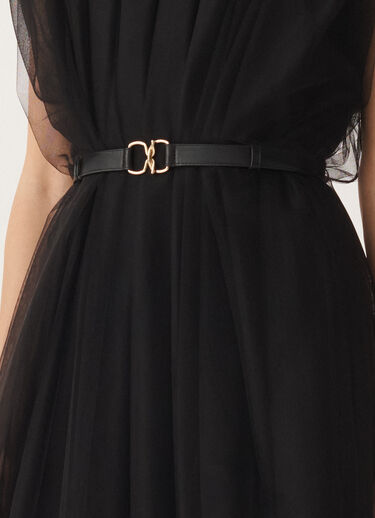 Fabiana Filippi Calfskin crossover belt, black BLACK AAD265A972L2140000