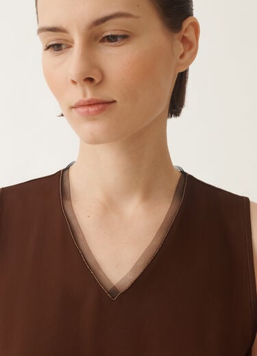 Fabiana Filippi Débardeur en envers satin, ébène BRUN TPD215F295L5610000