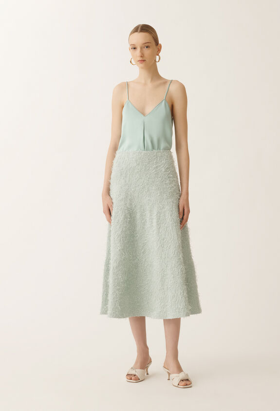 Fabiana Filippi Fil coupé knitted skirt, aqua green AQUAGREEN GND275F865L3950000