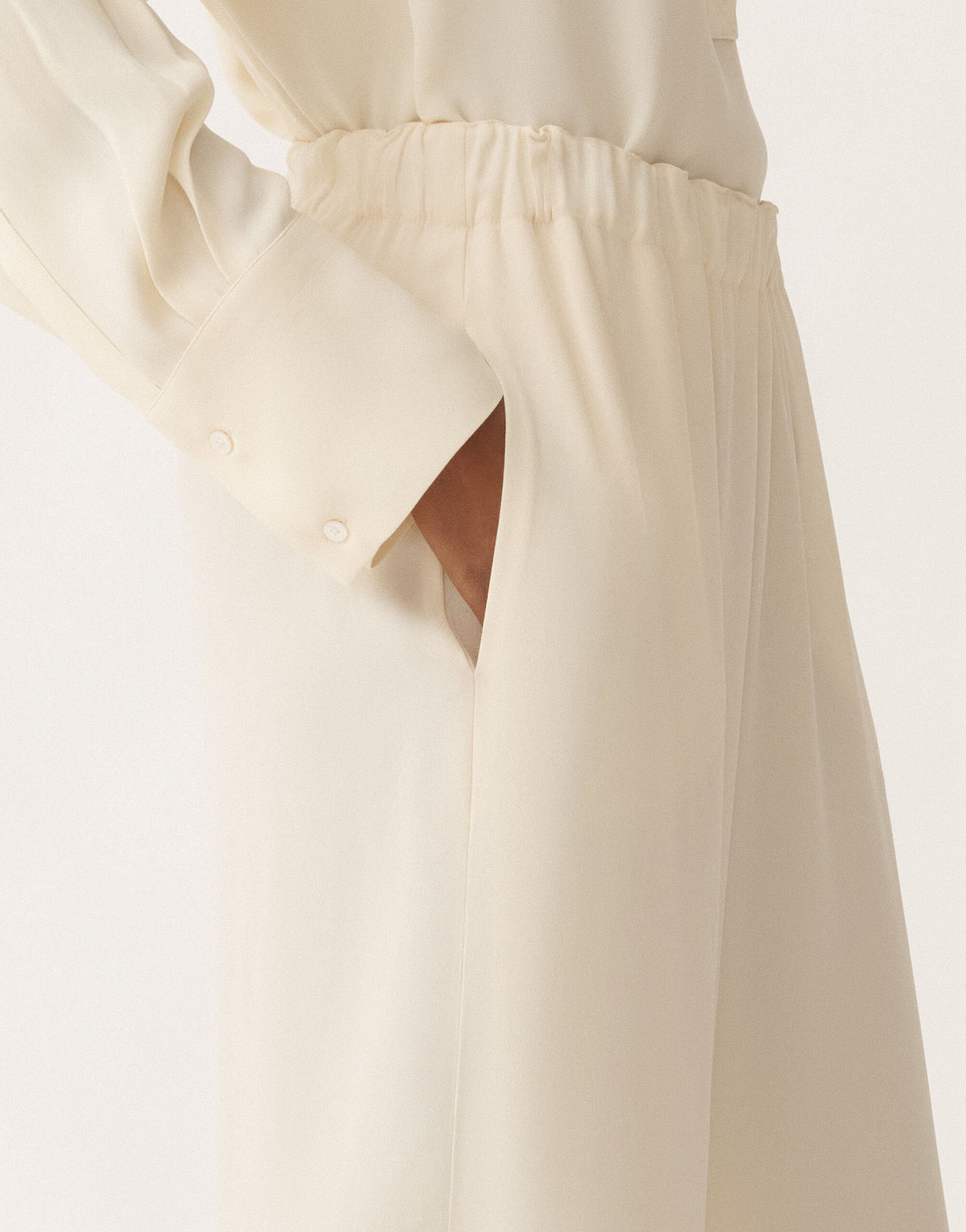 Fabiana Filippi Trevi longer envers satin trousers, vanilla WHITE PAD265F456L2880000