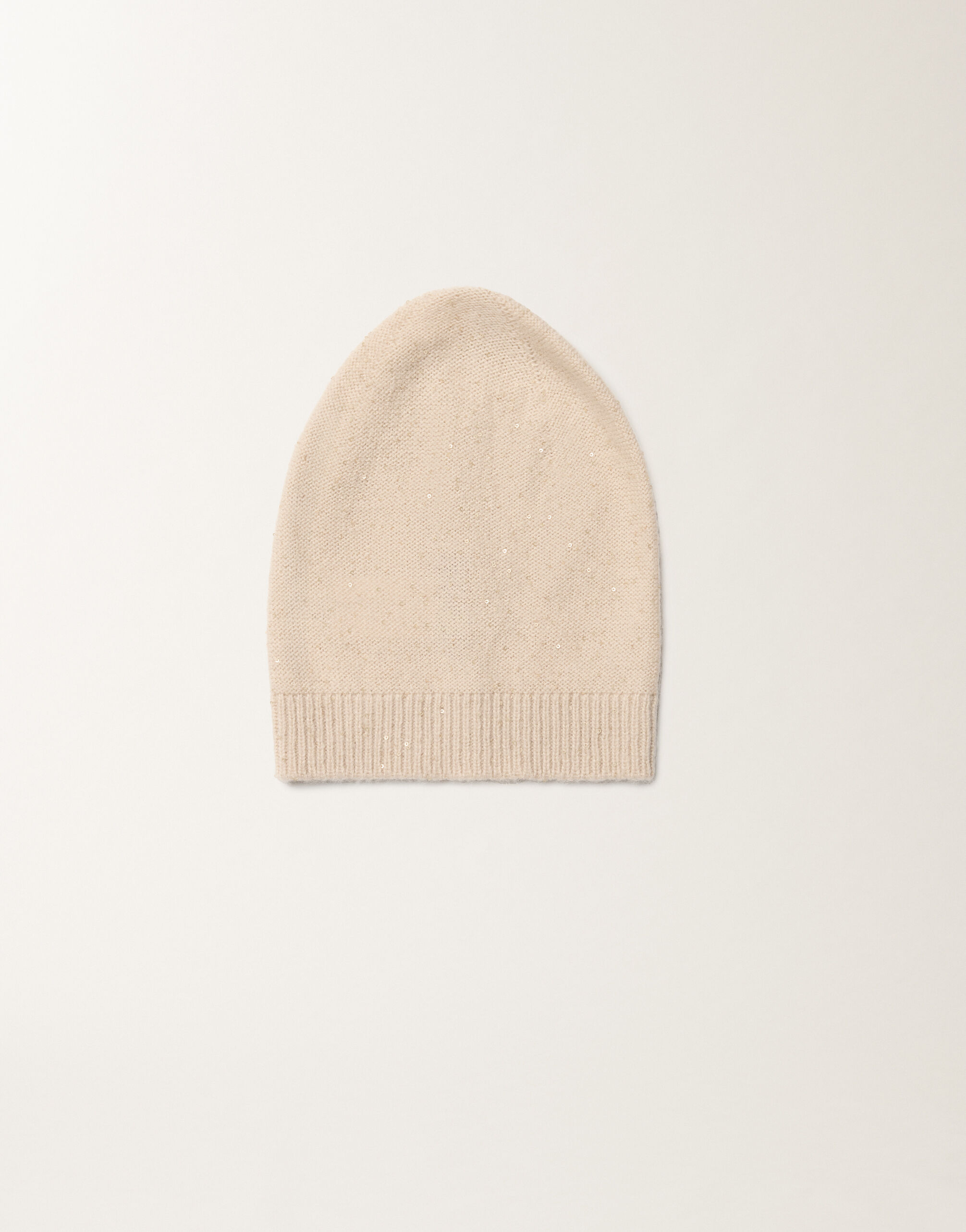 Fabiana Filippi Woll- und Seidenhut mit Pailletten, Kordel Beige SAD225A986D2960000