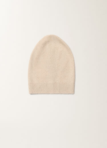 Fabiana Filippi Woll- und Seidenhut mit Pailletten, Kordel Beige SAD225A986D2960000