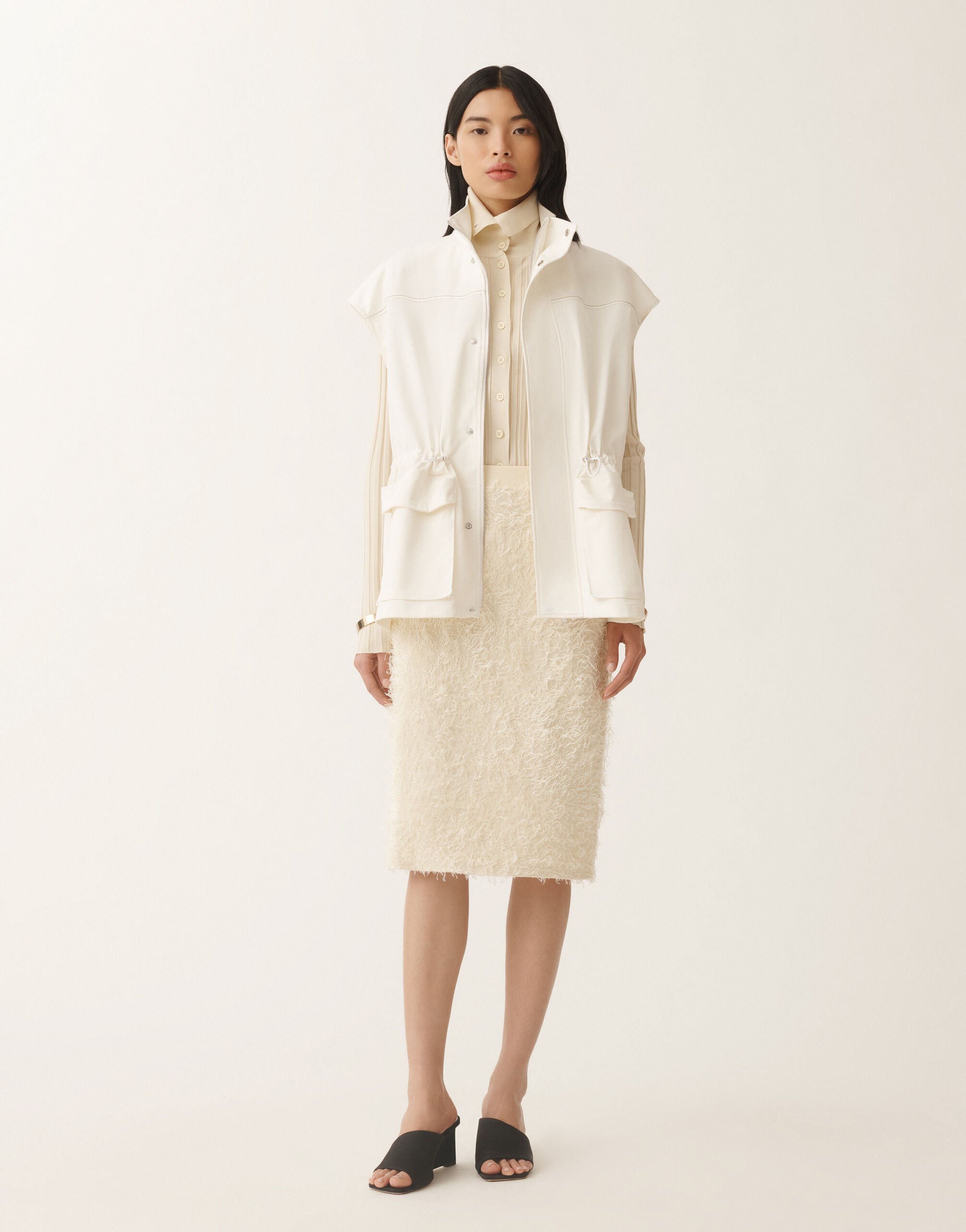 Fabiana Filippi Cotton gabardine safari jacket, white WHITE CTD275F714L1920000