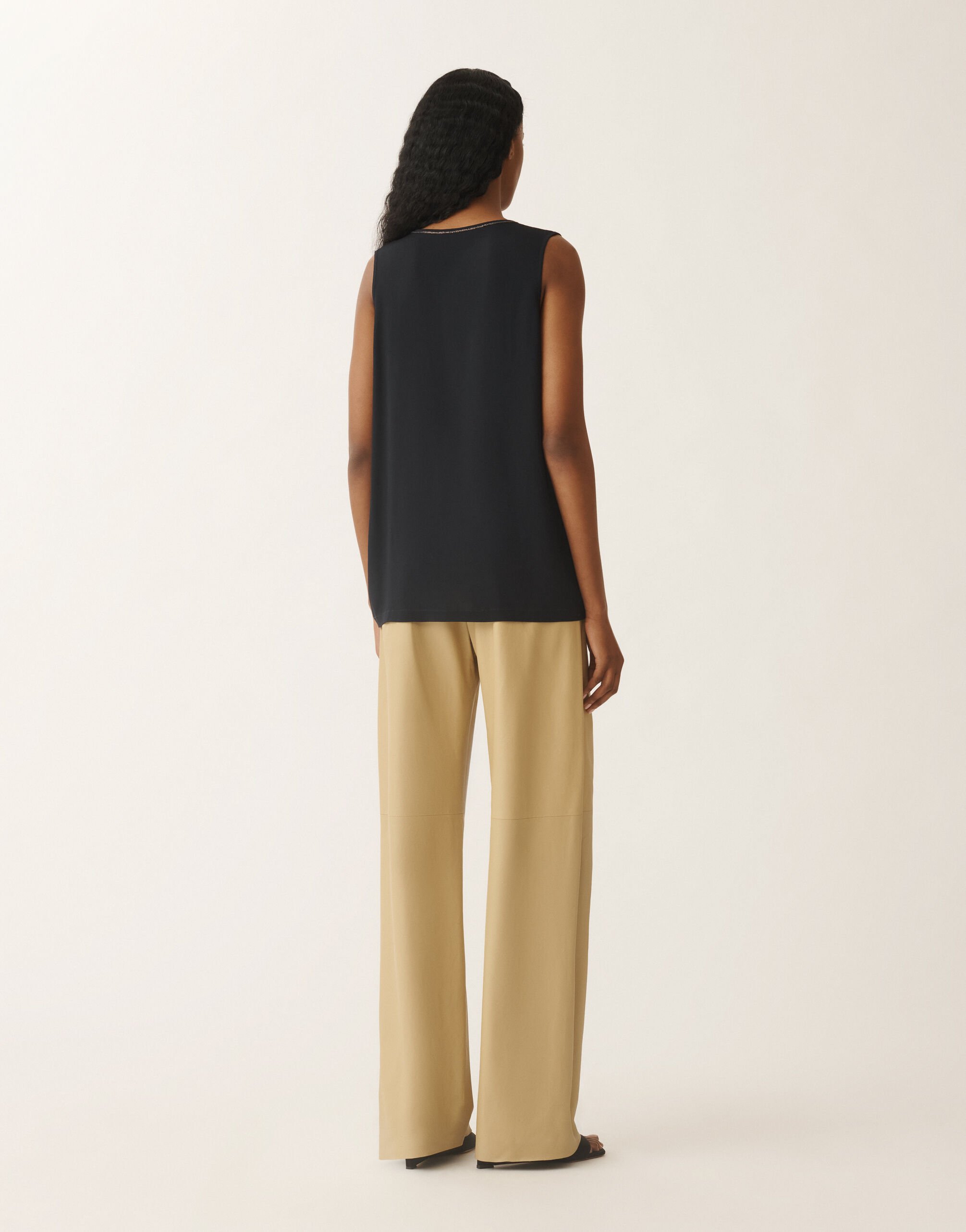 Fabiana Filippi Stretch sablé top, midnight blue BLUE TPD265F773L2350000