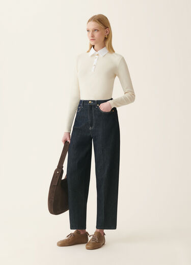 Ribbed cotton jersey long-sleeved T-shirt, butter Fabiana Filippi Ribbed cotton jersey long-sleeved T-shirt, butter Butter JED226F552M4560000