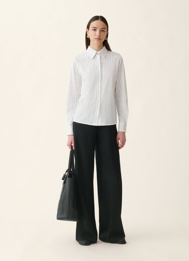 Pinstripes Signature printed jersey shirt, silk white Fabiana Filippi Pinstripes Signature printed jersey shirt, silk white Silk white CAD226F233M4620000