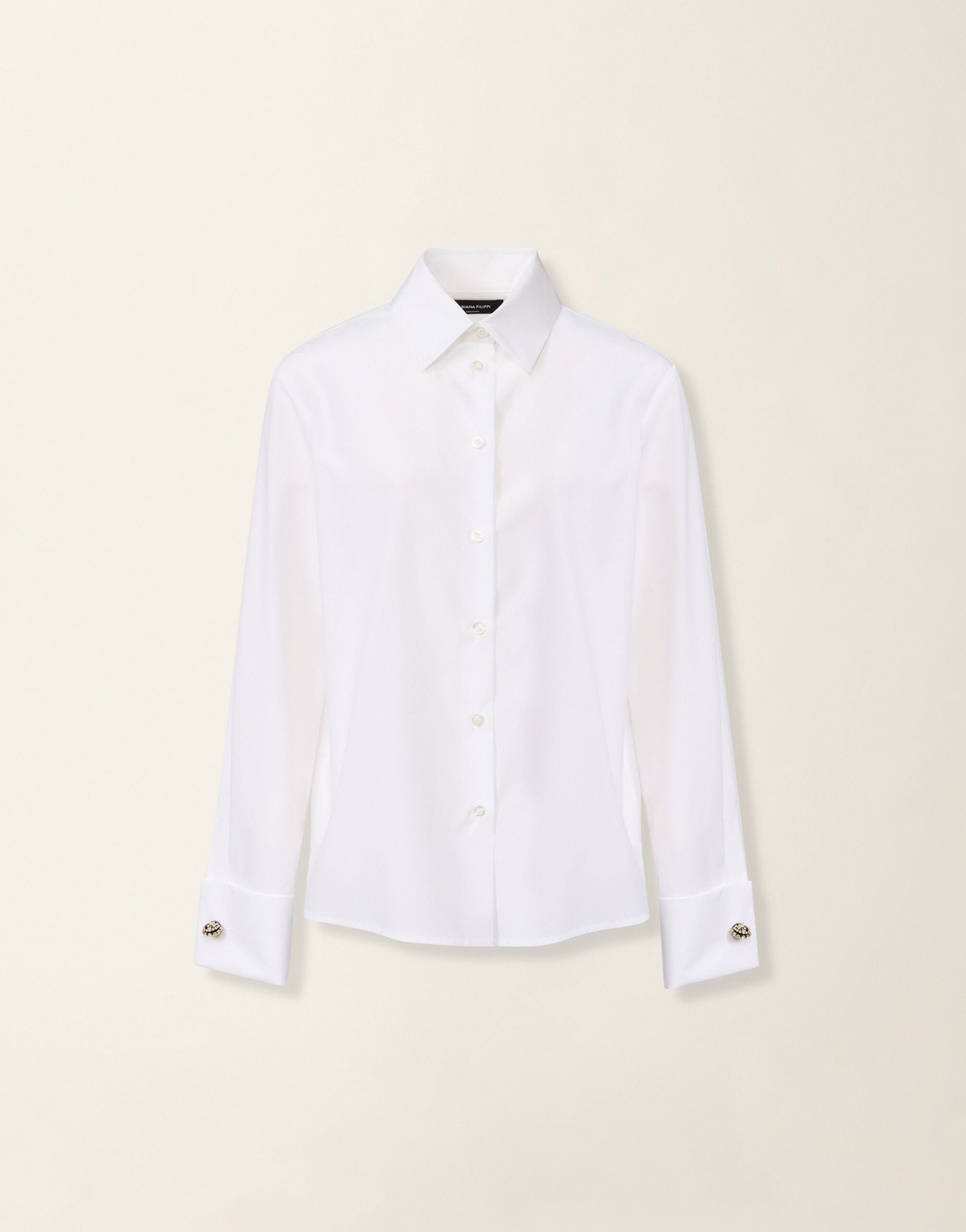 Fabiana Filippi Straight-cut poplin shirt, optic white Optic white CAD226F696M6640000