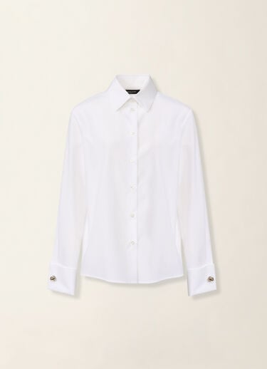 Fabiana Filippi Straight-cut poplin shirt, optic white Optic white CAD226F696M6640000