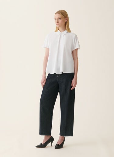 Cotton jersey top, optical white Fabiana Filippi Cotton jersey top, optical white Optical white JED216F116M3340000
