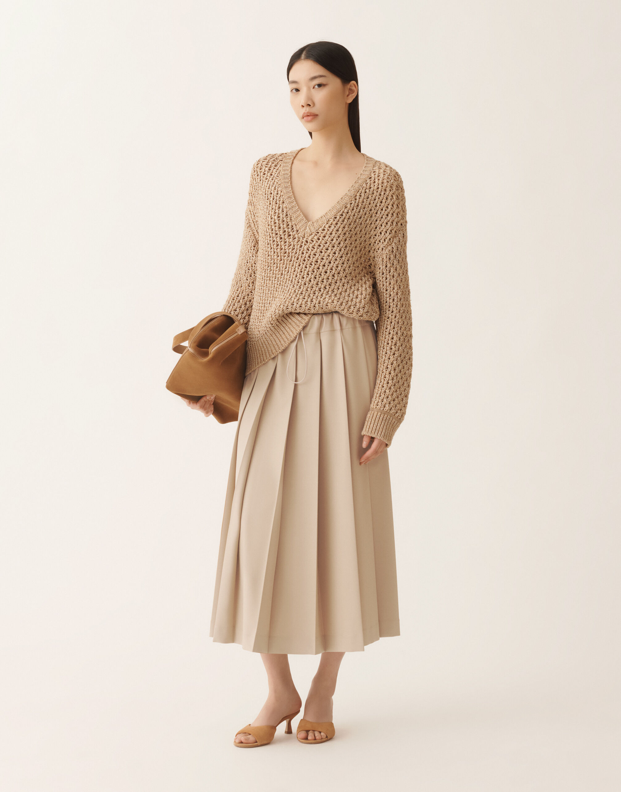 未着用　Fabiana Filippi　ニットトップス　46　イタリア製 Fabiana Filippi Platinum & Mohair Sweater | White | T. Boutique