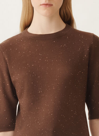Fabiana Filippi Wool sweater with sequins, ebony BROWN MAD215F088L5570000