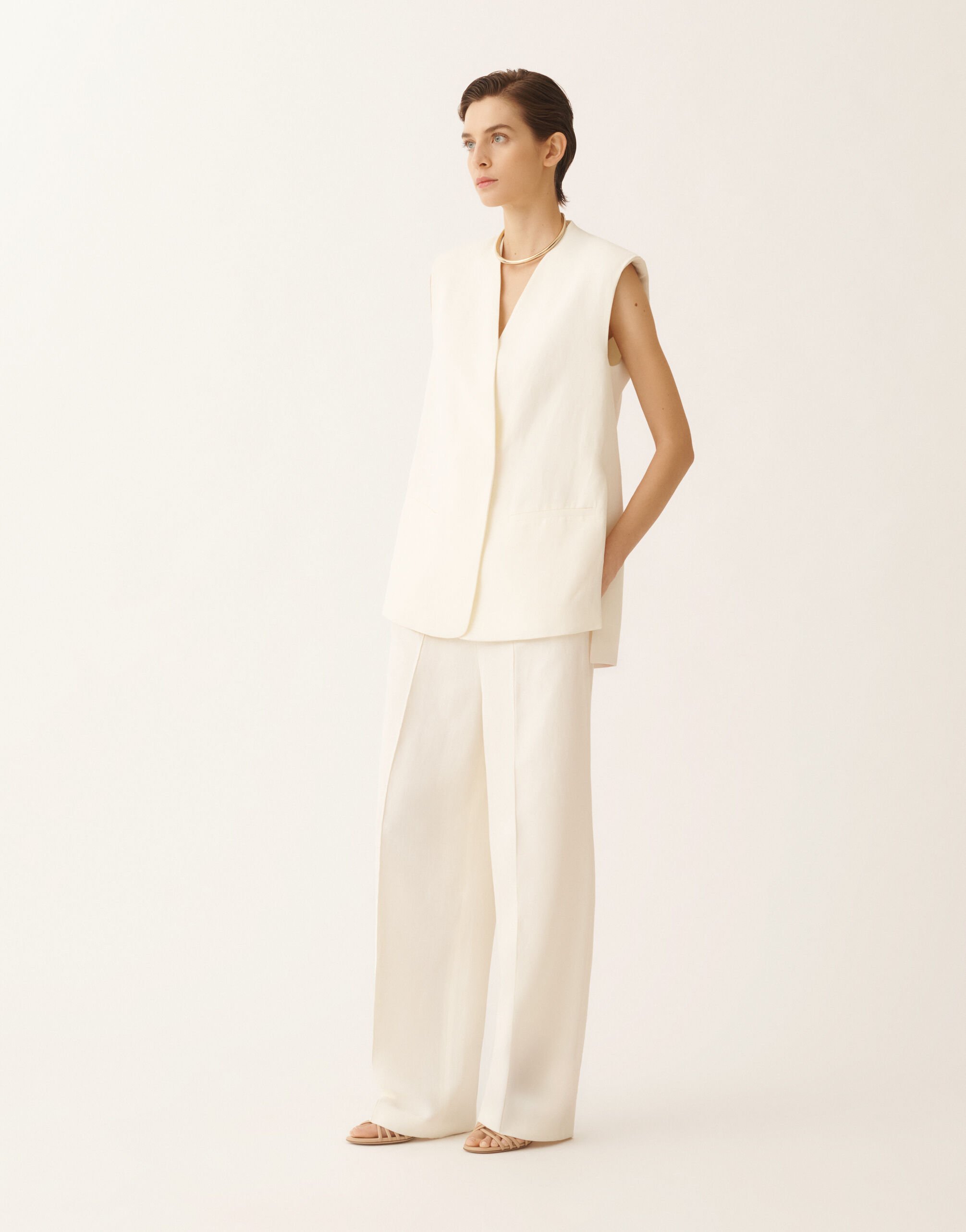 Fabiana Filippi Crepe de chine pants, butter BUTTER PAD276F336M1870000