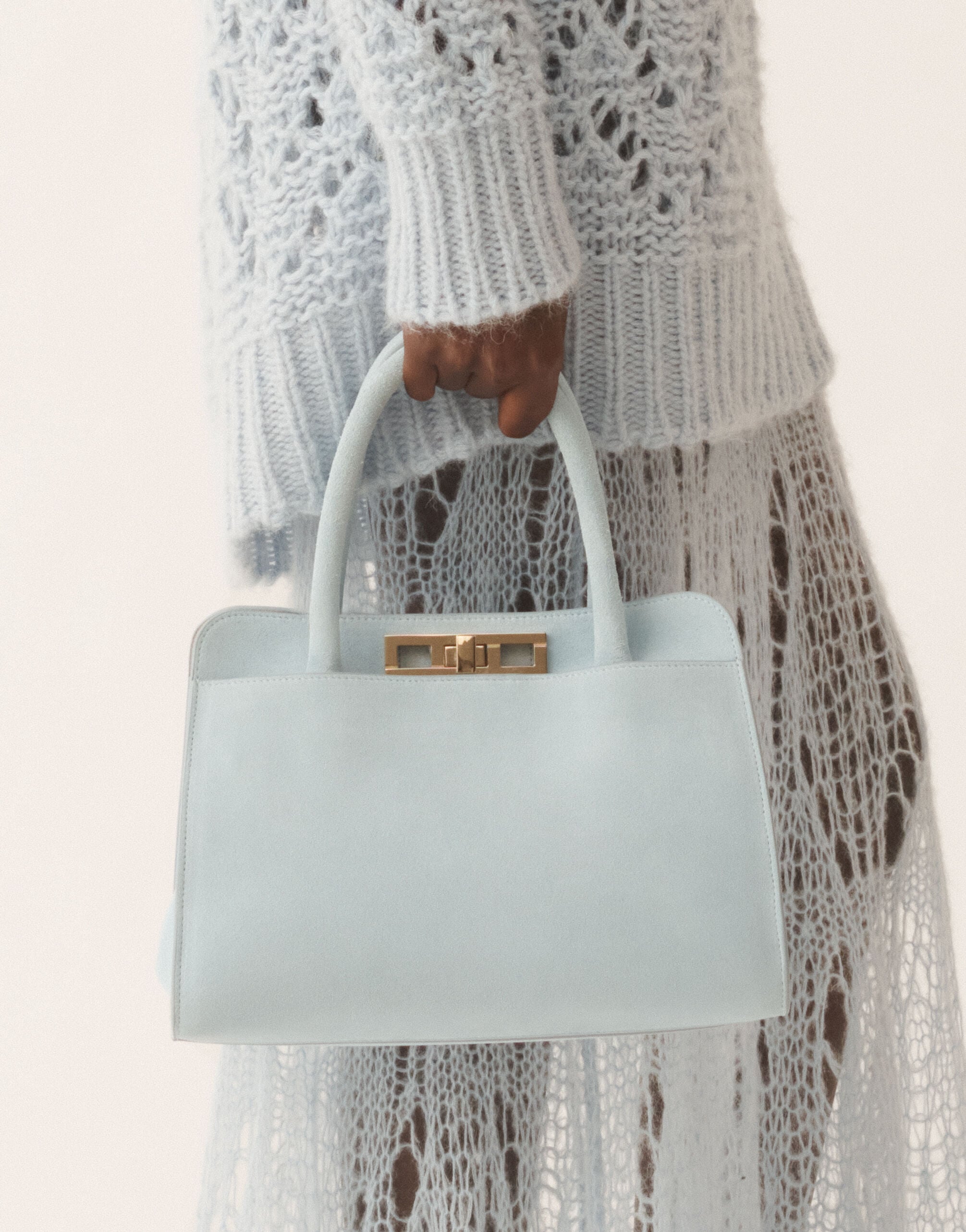 Josephine suede handbag, Aqua for Women | Fabiana Filippi®