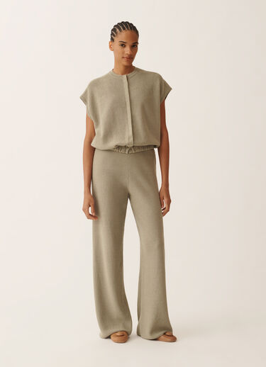 Fabiana Filippi Cotton and linen sweater with sequins, khaki KHAKI MAD276F553D2730000