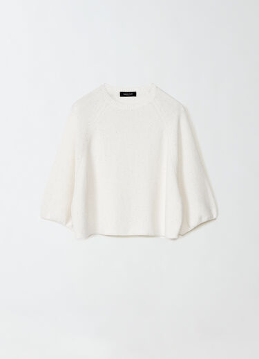 Fabiana Filippi SEQUIN CAPE SWEATER WHITE MAD274F349D2730000