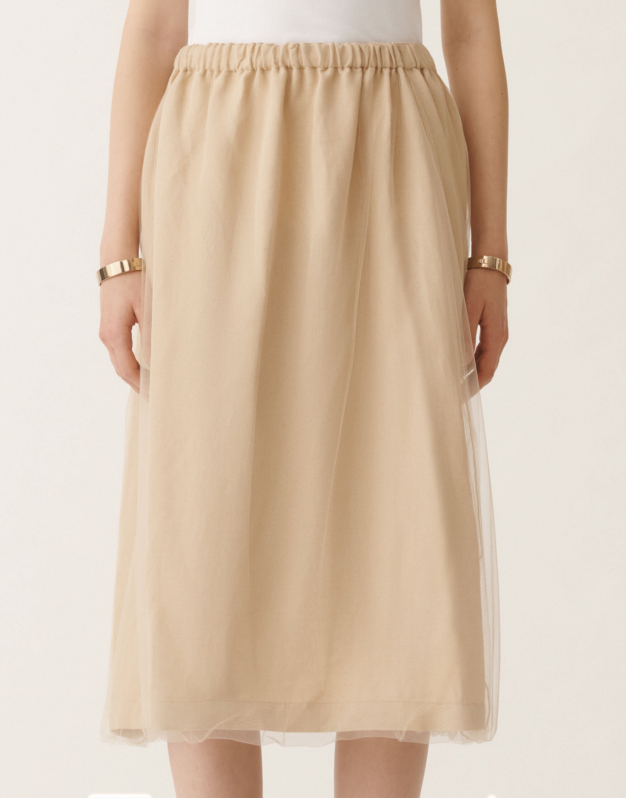 Fabiana Filippi Linen and viscose skirt, sand SAND GND275F848L3540000