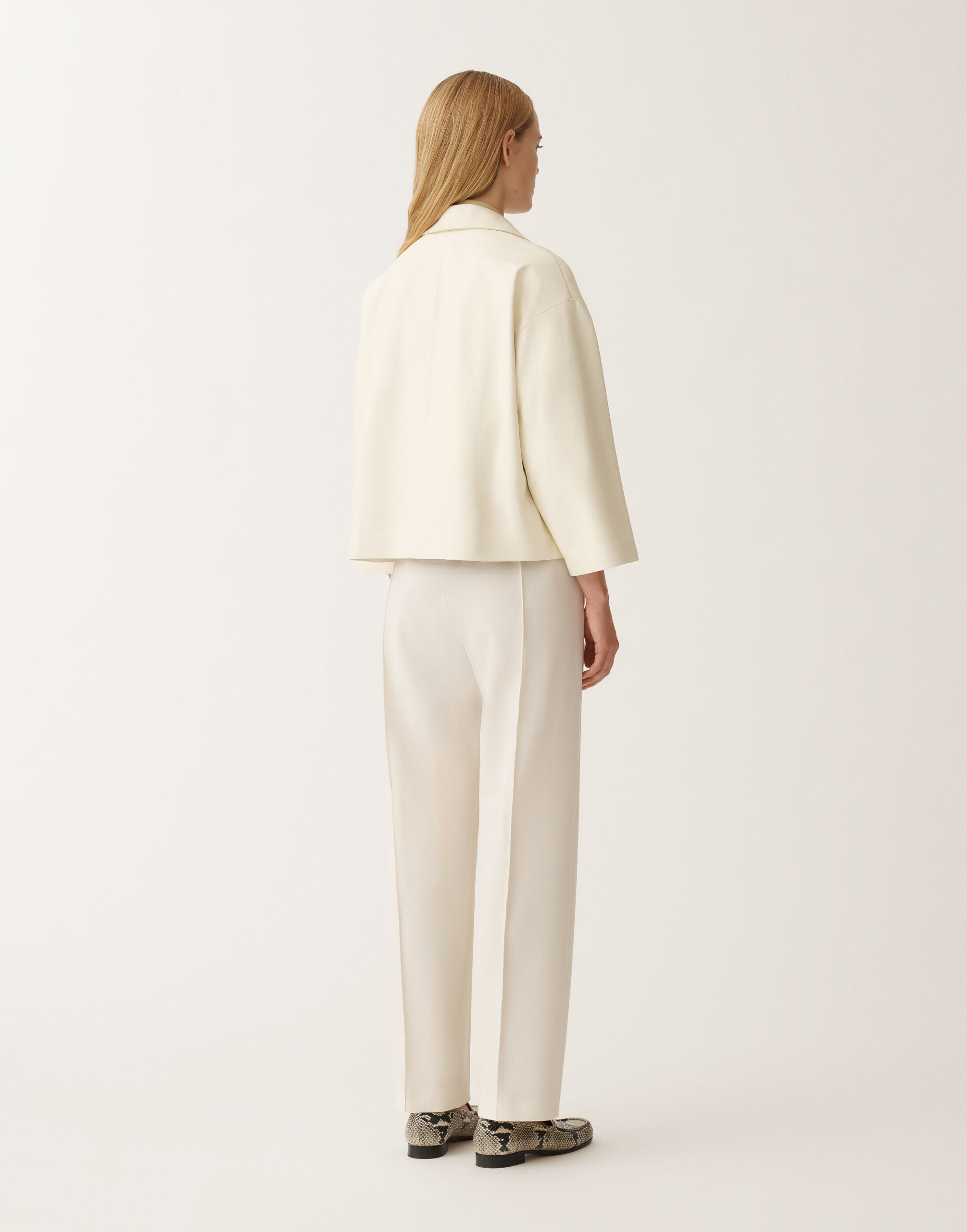 Fabiana Filippi Veste en cuir nappa épais, beurre BLANC PLD265F232L2890000
