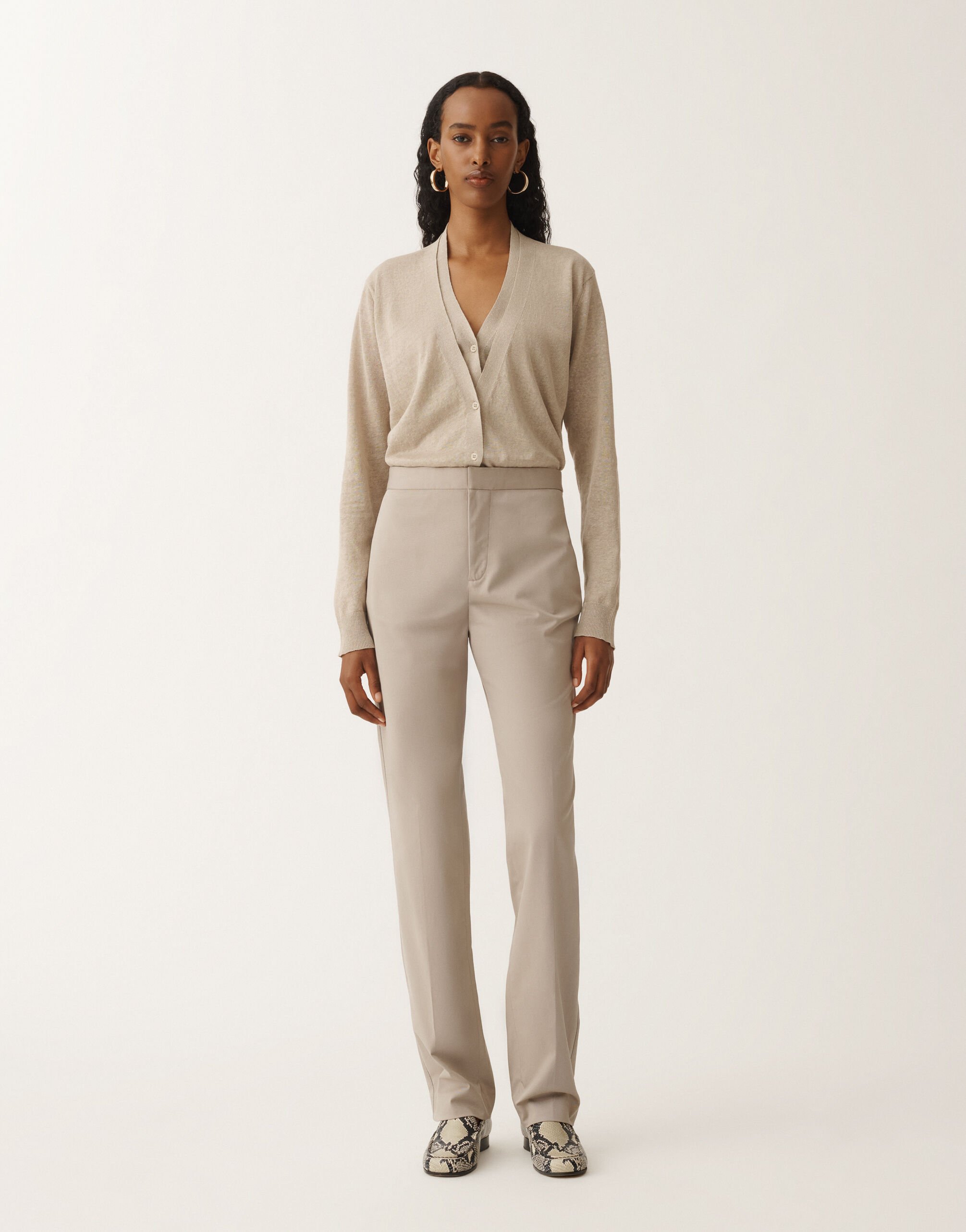 Fabiana Filippi Hose Montefalco aus Baumwollgabardine, schlammbraun VANILLE PAD265F326L1920000