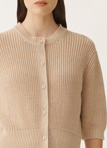 Fabiana Filippi Cotton and linen cardigan with sequins, sand SAND MAD275F520L3510000