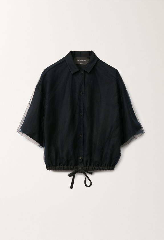 Fabiana Filippi Linen and viscose shirt, midnight blue BLUE GCD275F689L3540000