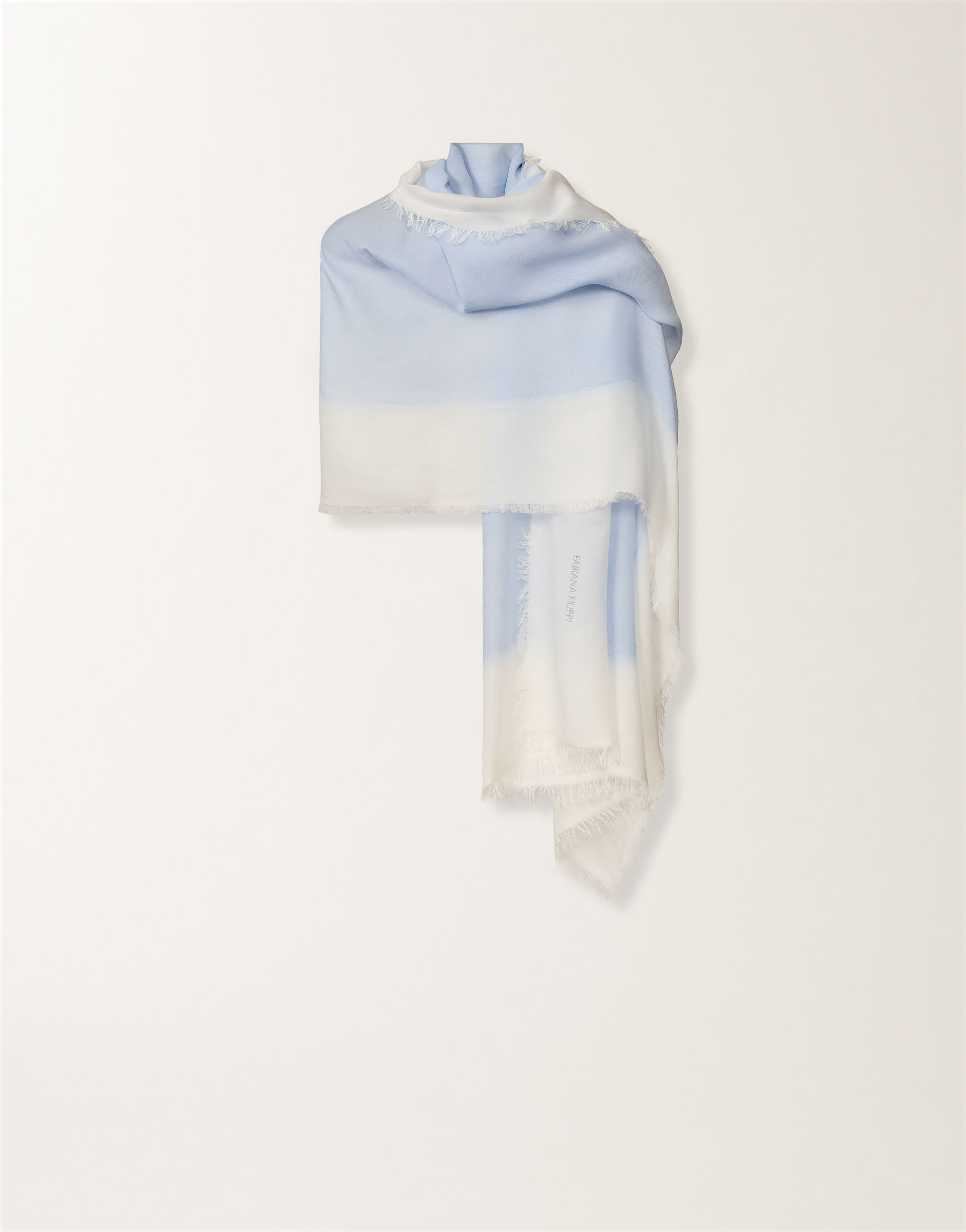 Fabiana Filippi Scarf in modal and cashmere, sky blue and butter SKY BLUE SAD276A943M0490000