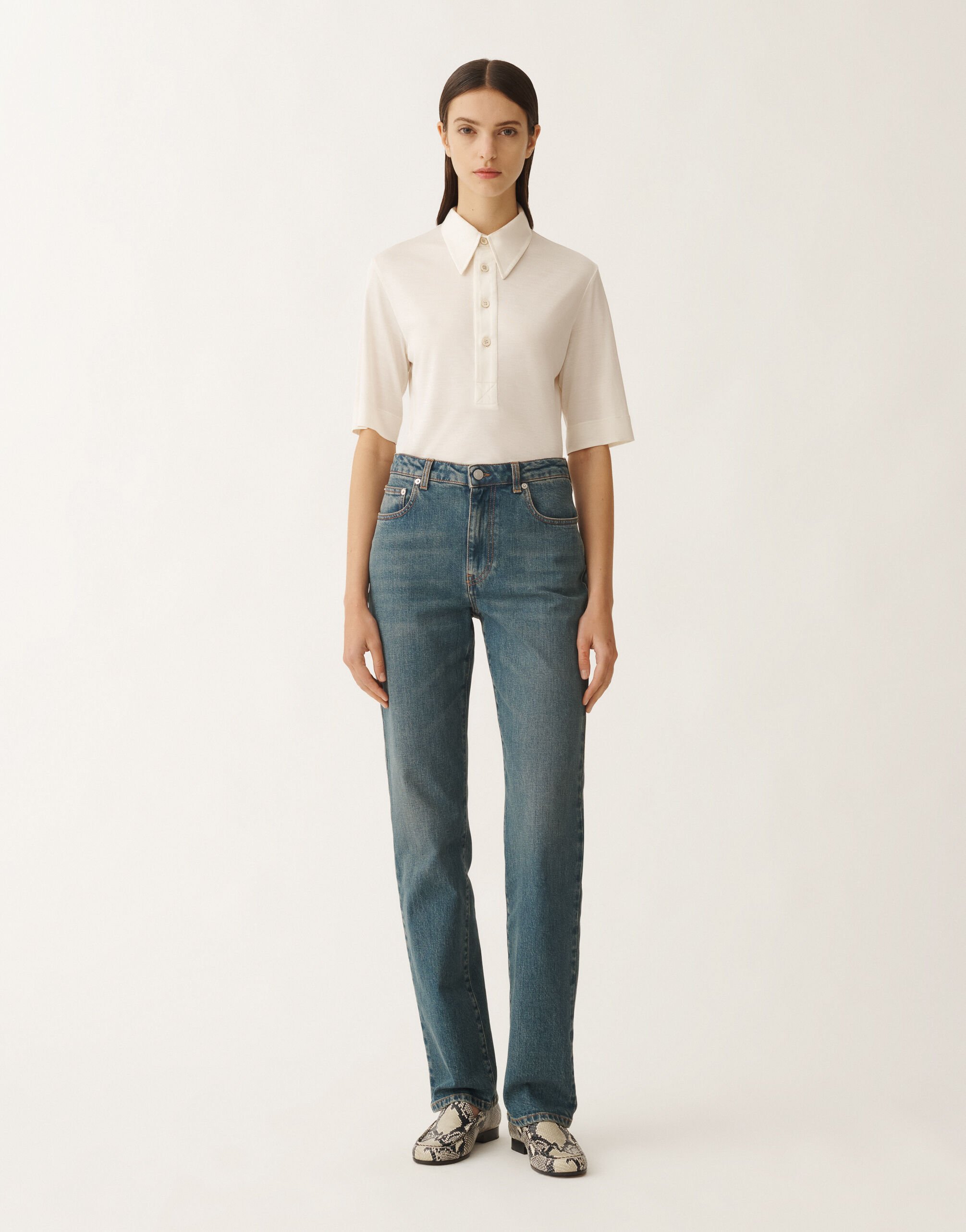 Fabiana Filippi Narni 5-pocket denim trousers, vintage blue BLUE PAD265F328L1820000