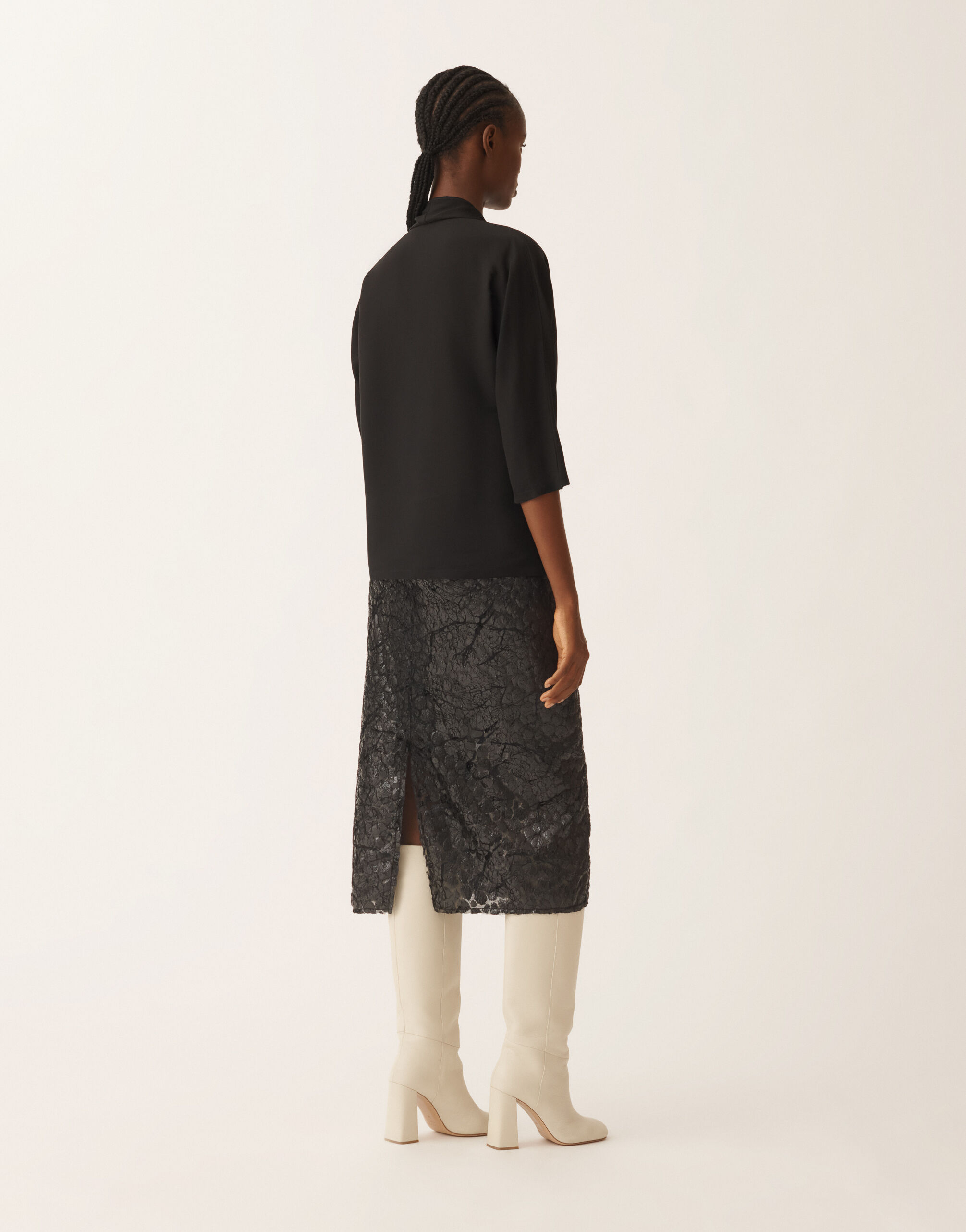 Fabiana Filippi Top in enver satin, black Black TPD225F843L7030000