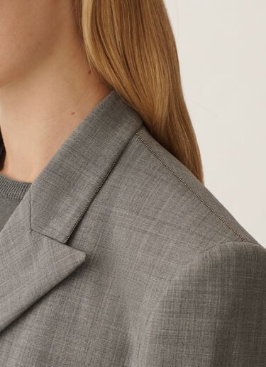 Fabiana Filippi Cool wool double-breasted jacket, melange rock GREY GCD265F227L2960000