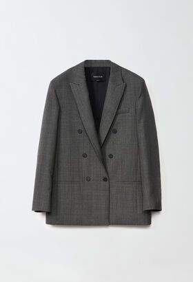 Fabiana Filippi PRINCE OF WALES OVERSIZE DOUBLE BREASTED JACKET BLACK CTD214F382D7520000