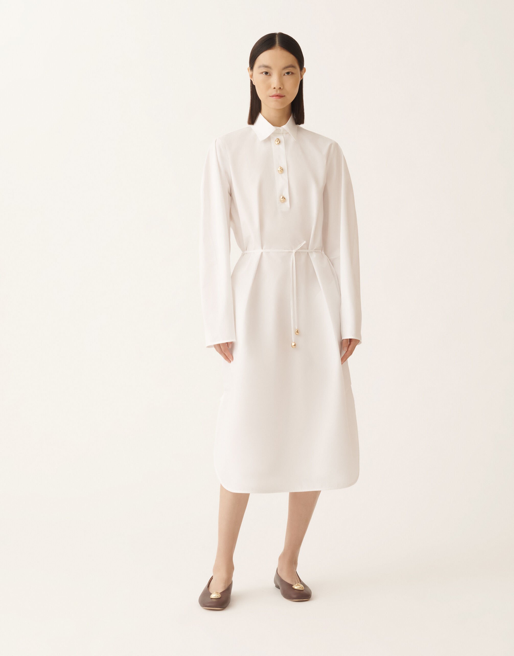 Fabiana Filippi Poplin-Kleid, optisches Weiß Weiß ABD215F174D6500000