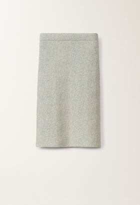 Fabiana Filippi Lurex knit tweed skirt, aqua green and vanilla WHITE GND265F405L1660000