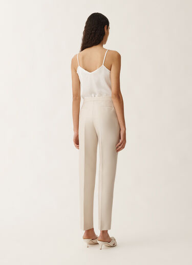 Fabiana Filippi Hose Montefalco aus Mikadostoff in Baumwolle und Seide, greige BRAUN PAD265F326D7870000