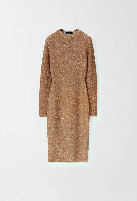 Fabiana Filippi BRILLIANT LONG SLEEVE DRESS BROWN ABD214F388I0690000