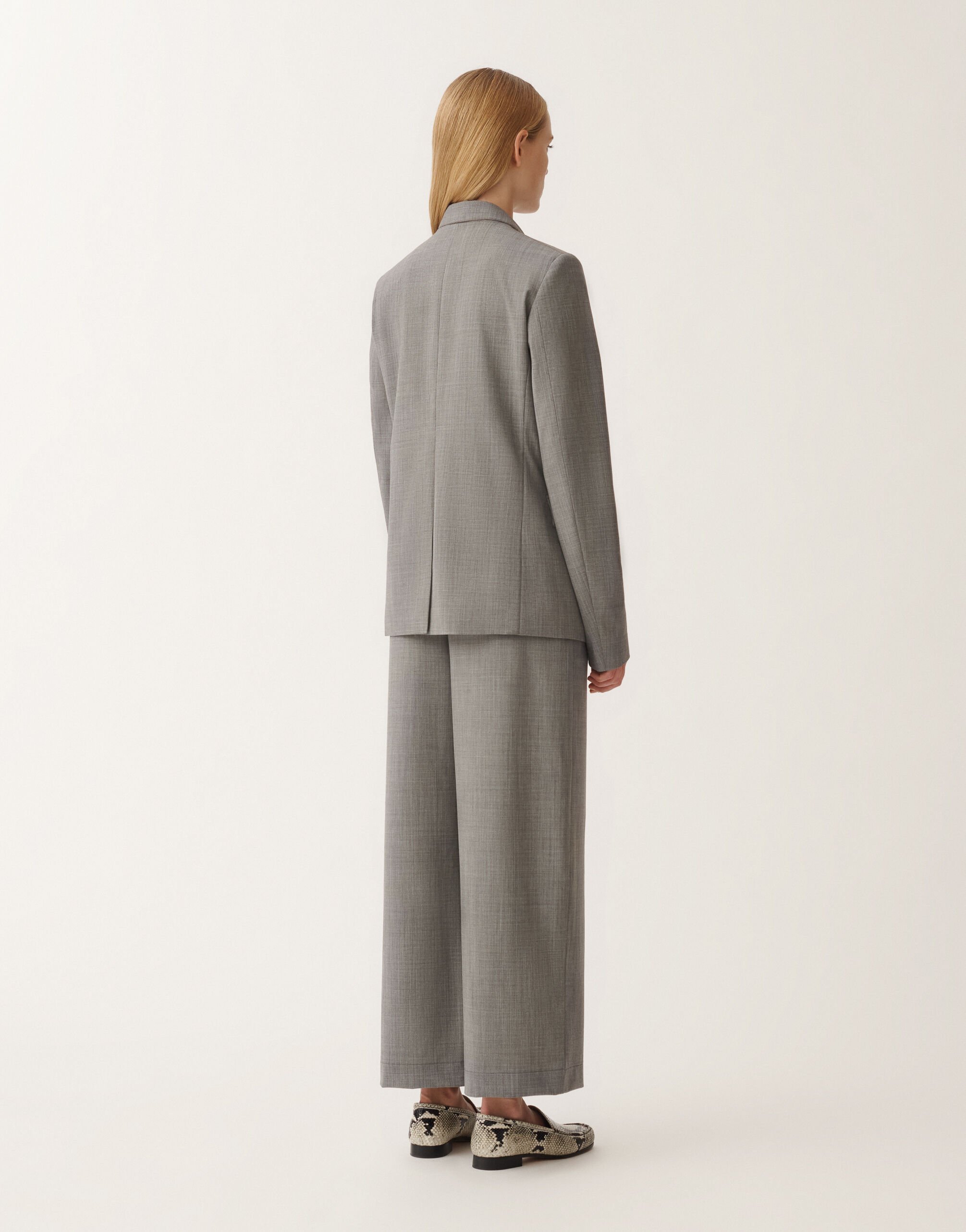 Fabiana Filippi Cool wool double-breasted jacket, melange rock GREY GCD265F227L2960000
