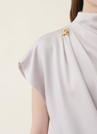 Top aus glänzendem Enver-Satin, steinfarben Fabiana Filippi Top aus glänzendem Enver-Satin, steinfarben Steinfarben TPD216F258D9820000