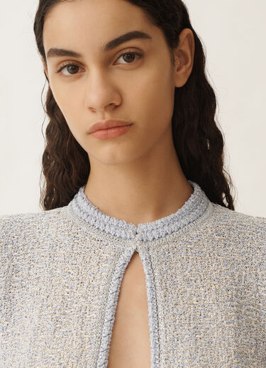 Fabiana Filippi Lurex knit tweed cardigan, vanilla and mauve VANILLA/LAVENDER MAD275F584L3660000