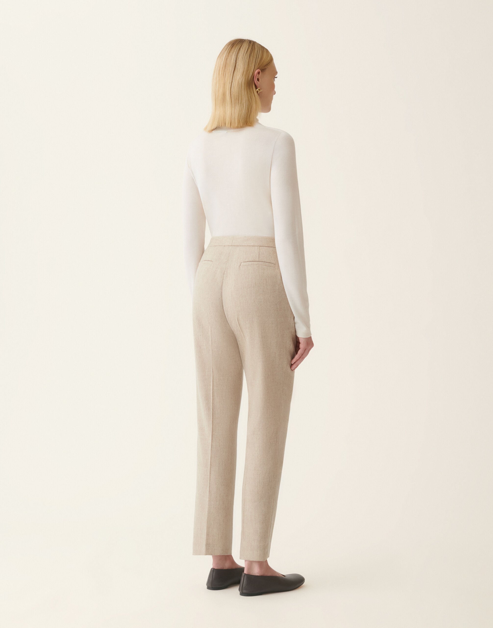 Regular-fit flannel trousers, greige Fabiana Filippi Regular-fit flannel trousers, greige Greige PAD226F326M3780000