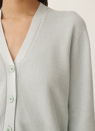 Fabiana Filippi Organic cotton and lurex cardigan, aqua green AQUAGREEN MAD275F496L4520000