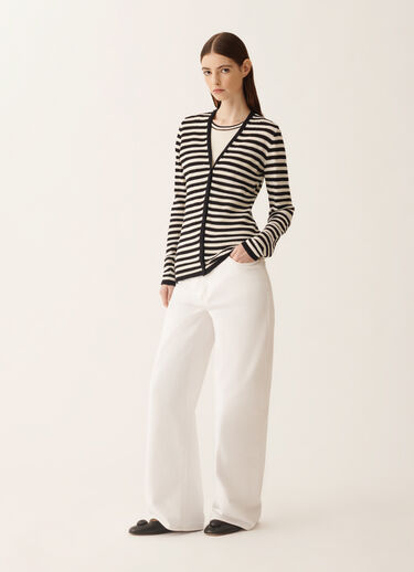 Fabiana Filippi Cardigan en coton biologique avec micro paillettes, beurre et bleu BLEU MINUIT MAD276F471M1660000