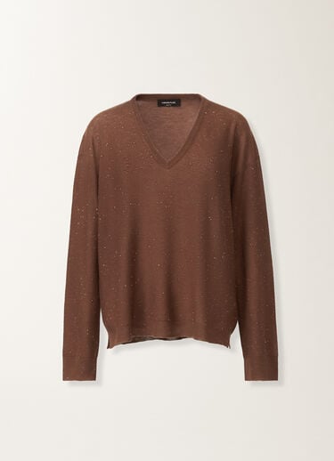 Fabiana Filippi Pullover aus Wolle mit Pailletten, ebenholzbraun Braun MAD215F064L5570000