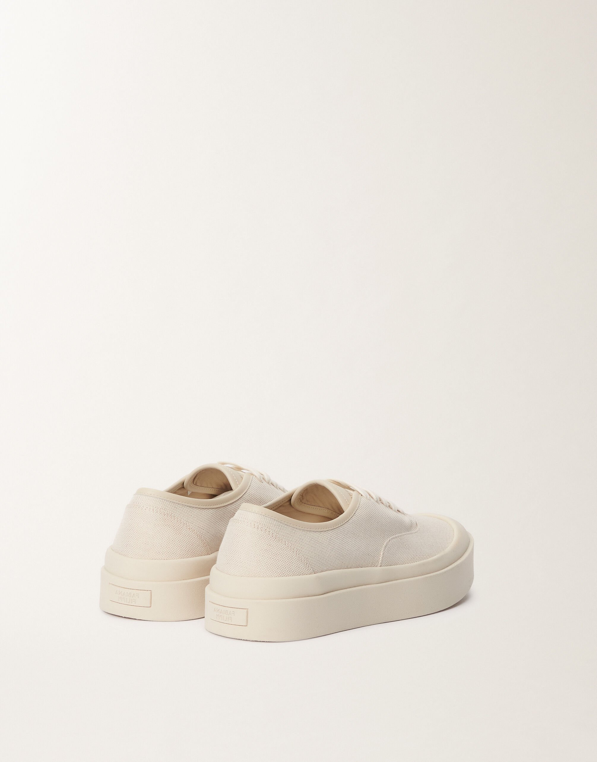 Fabiana Filippi Canvas and nappa leather sneakers, putty WHITE ASD265A961L2710000