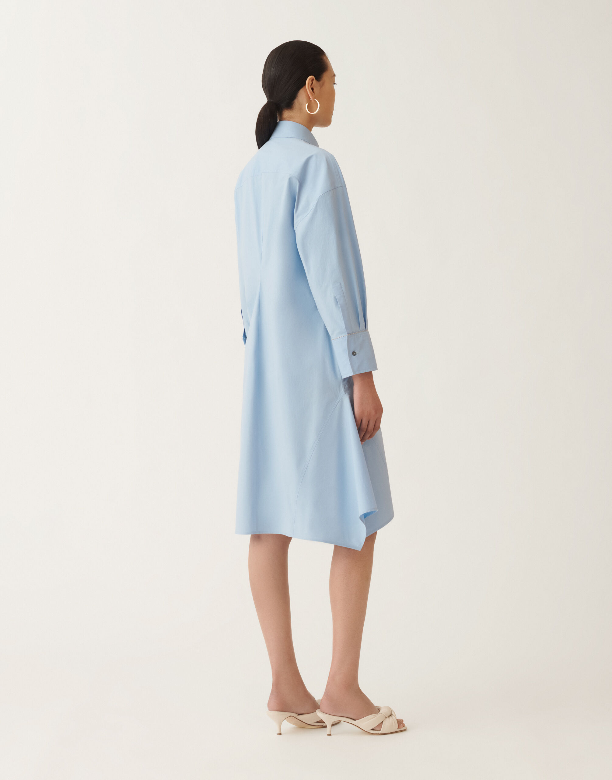 Fabiana Filippi Hemdblusenkleid aus Stretch-Popeline, hellblau HELLBLAU ABDC02F113H5450000