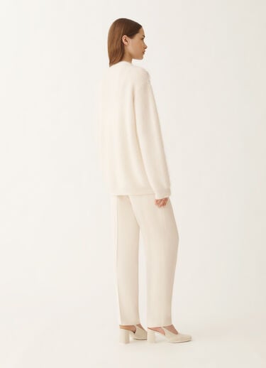 Fabiana Filippi Cardigan in brushed merino and mohair, raffia White MAD225F494L6230000