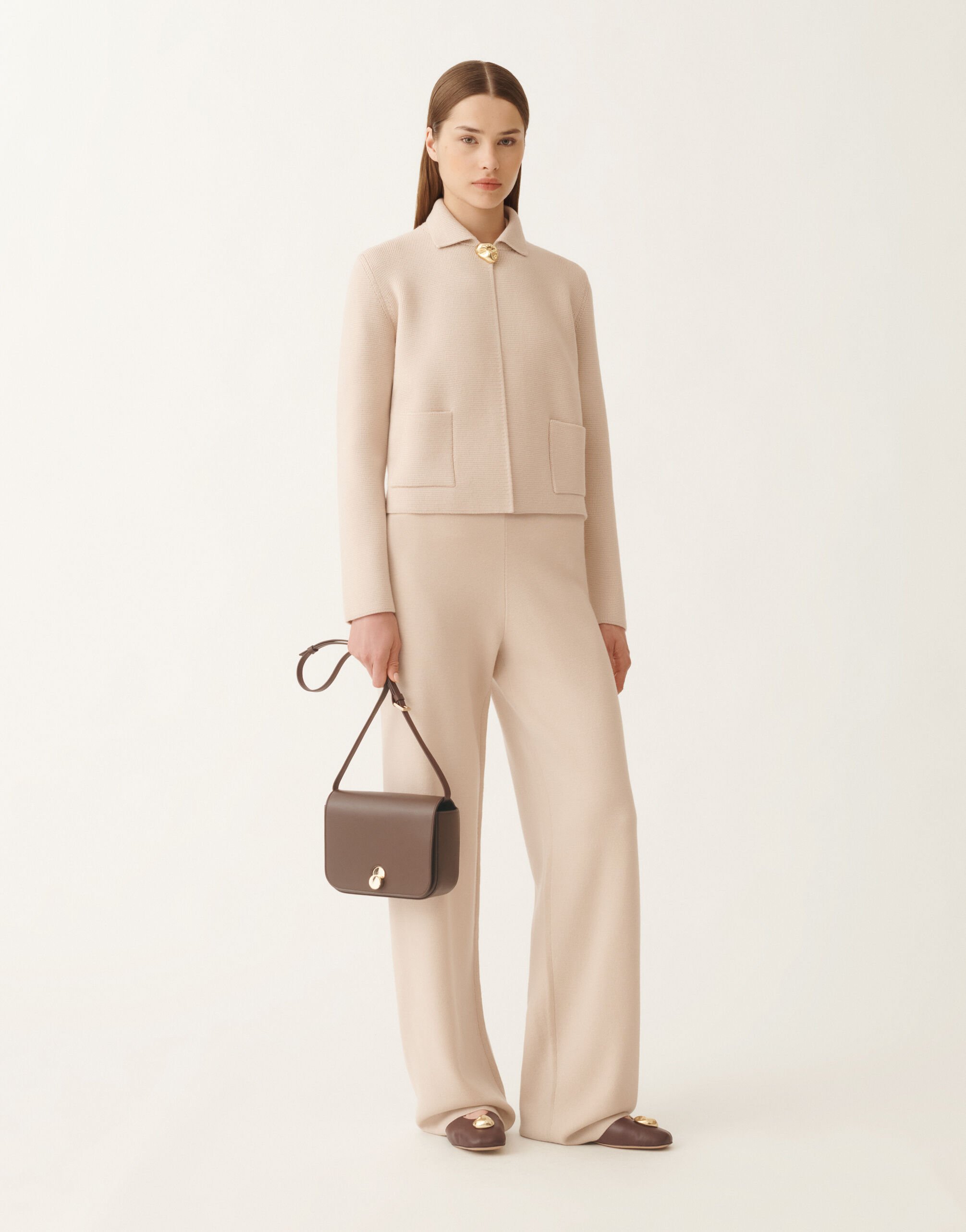 Fabiana Filippi Merino wool jacket, cream PINK GCD215F194D4620000