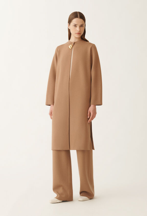 Fabiana Filippi Merino wool coat, wicker BROWN CTD215F220D4620000