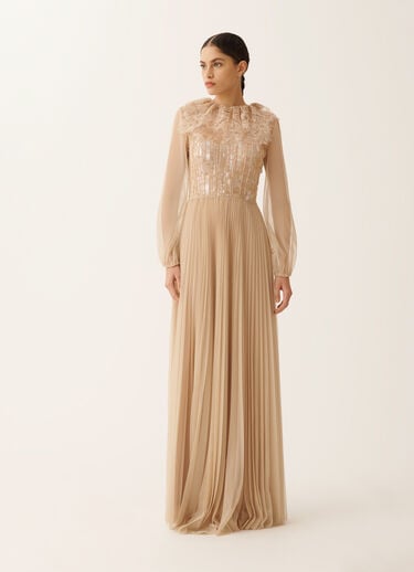 Fabiana Filippi Pleated tulle dress, maple ACER ABD276F645M1970000