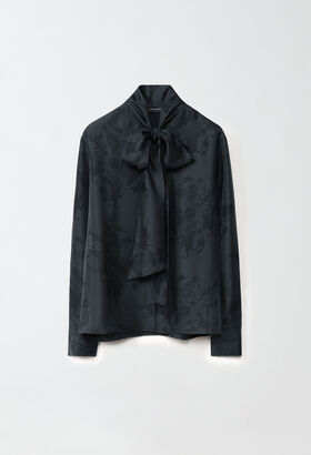 Fabiana Filippi FABULA VITAE SHIRT WITH FOULARD DETAIL BLACK CTD224F712D7710000